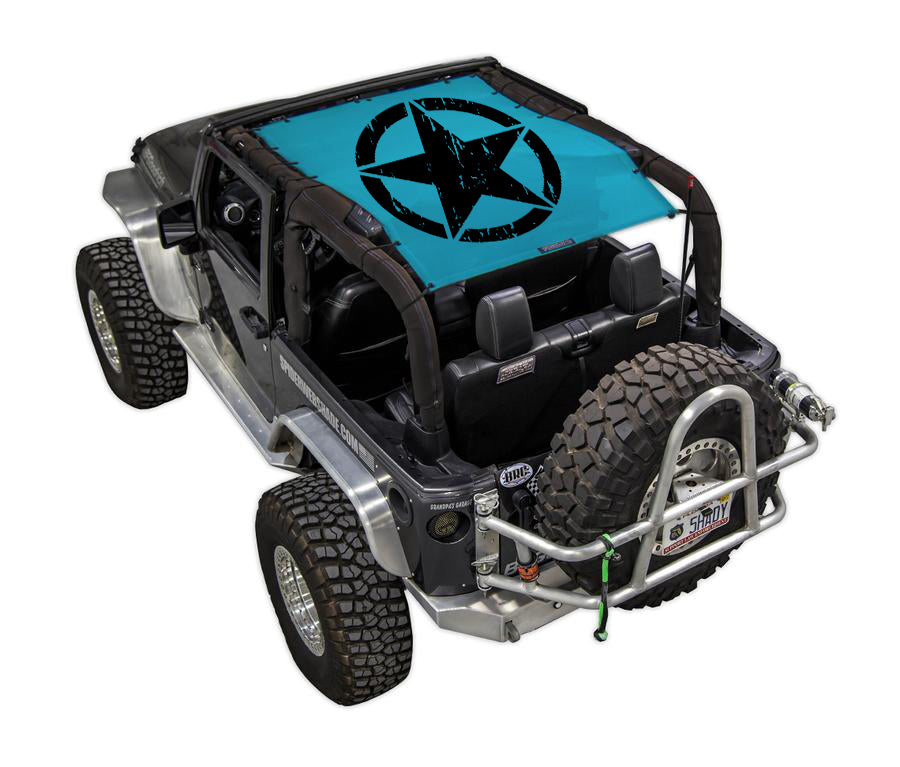 Jeep Wrangler JK 2-Door Sun Shade Stock Printed Shade Top (2007–2017)
