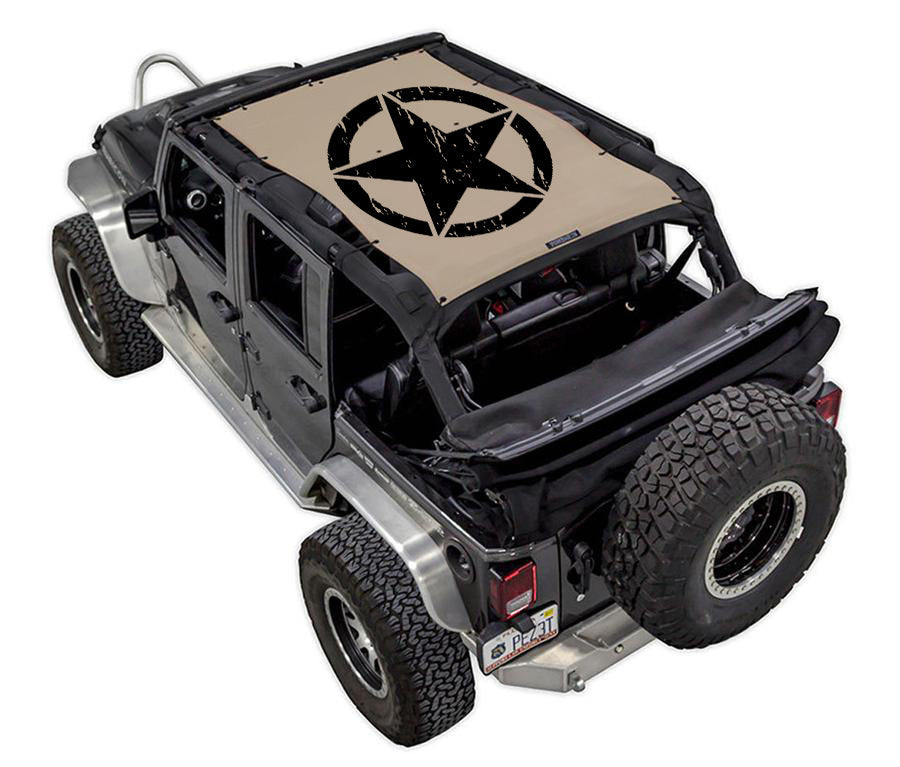 Jeep Wrangler JKU 4-Door Sun Shade Stock Printed Shade Top (2007–2017)