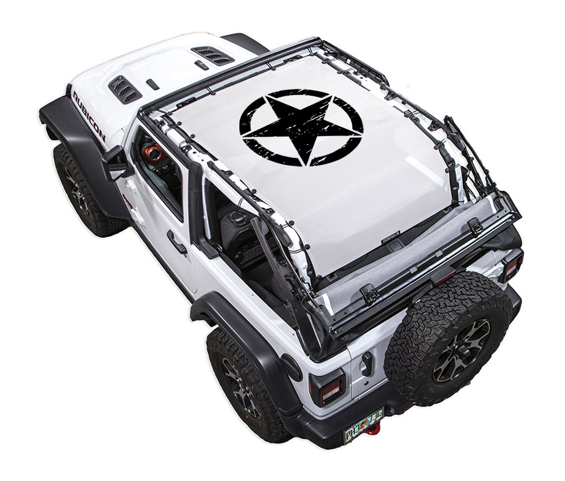 Jeep Wrangler JL 2-Door Sun Shade Stock Printed Shade Top (2018–2026)