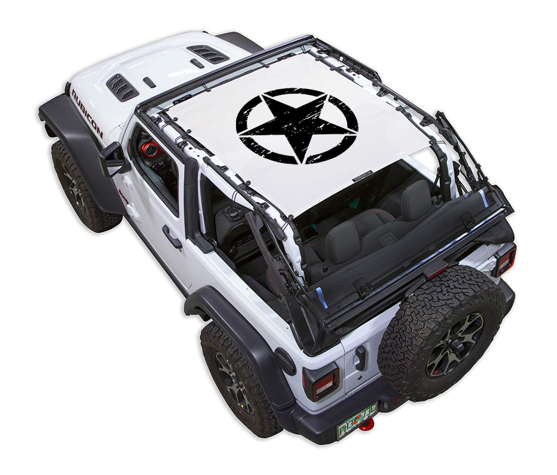 Jeep Wrangler JL 2-Door Sun Shade Stock Printed Shade Top (2018–2026)