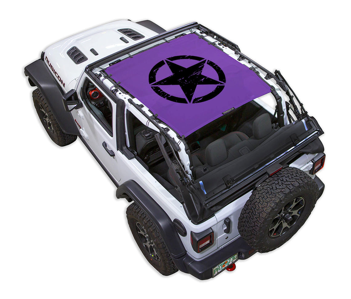 Jeep Wrangler JL 2-Door Sun Shade Stock Printed Shade Top (2018–2026)