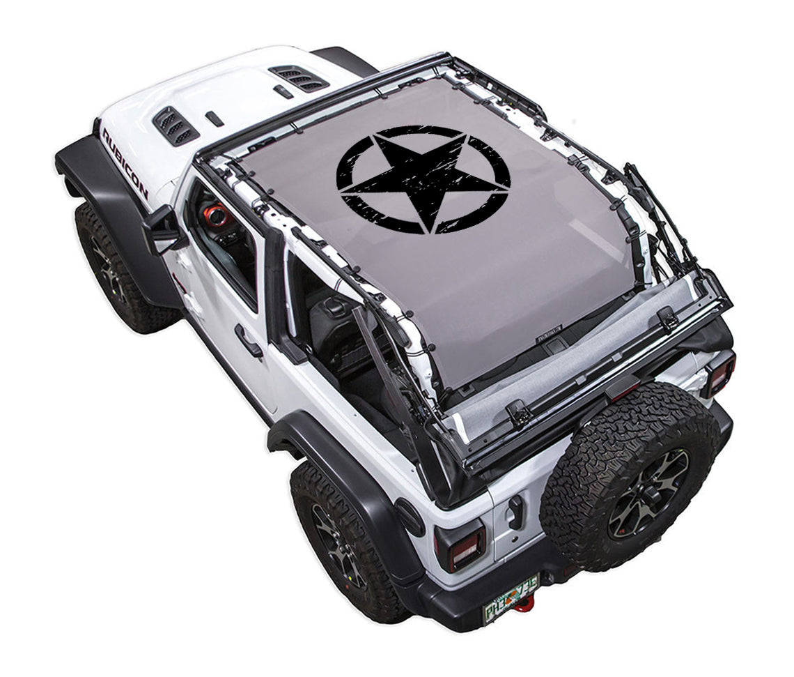 Jeep Wrangler JL 2-Door Sun Shade Stock Printed Shade Top (2018–2026)