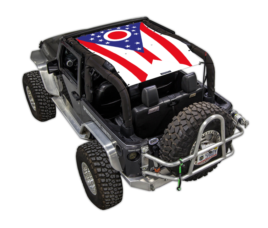 Jeep Wrangler JK 2-Door Sun Shade Stock Printed Shade Top (2007–2017)
