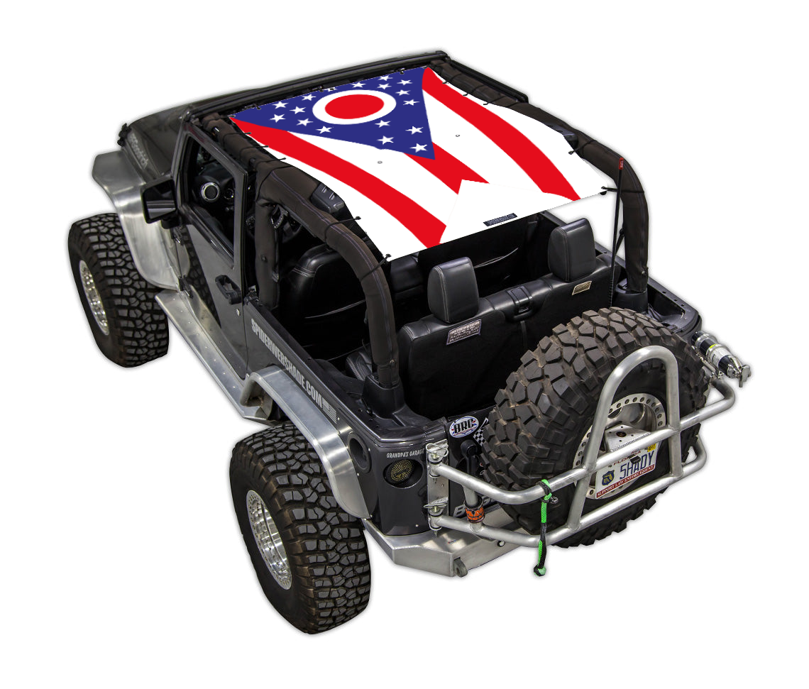 Jeep Wrangler JK 2-Door Sun Shade Stock Printed Shade Top (2007–2017)