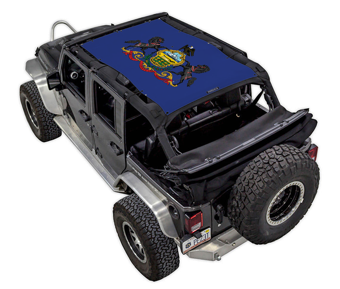 Jeep Wrangler JKU 4-Door Sun Shade Stock Printed Shade Top (2007–2017)