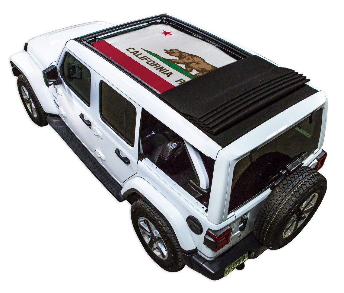Jeep Wrangler JLU Sky One Touch Power Top Sun Shade Stock Printed Shade Top (2018–2026)
