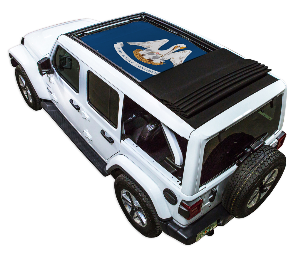 Jeep Wrangler JLU Sky One Touch Power Top Sun Shade Stock Printed Shade Top (2018–2026)