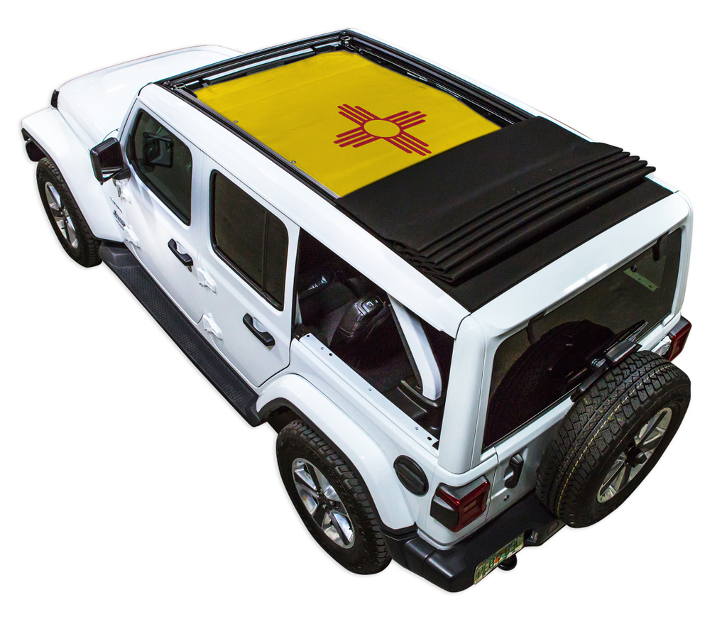 Jeep Wrangler JLU Sky One Touch Power Top Sun Shade Stock Printed Shade Top (2018–2026)