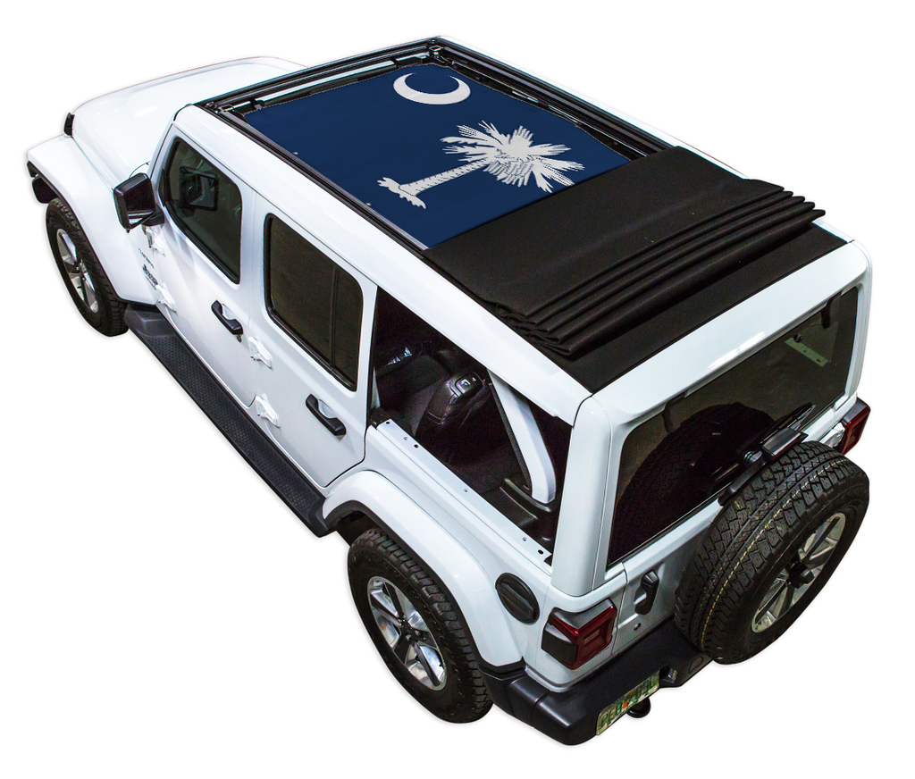Jeep Wrangler JLU Sky One Touch Power Top Sun Shade Stock Printed Shade Top (2018–2026)