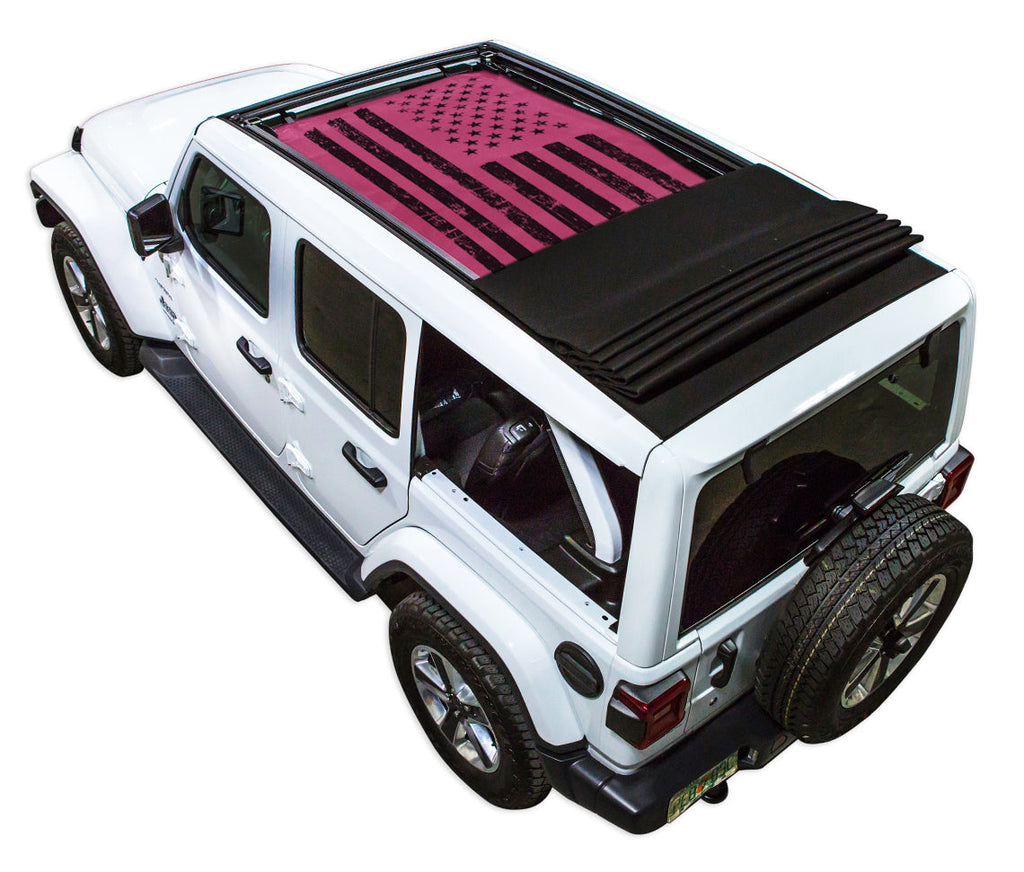 Jeep Wrangler JLU Sky One Touch Power Top Sun Shade Stock Printed Shade Top (2018–2026)