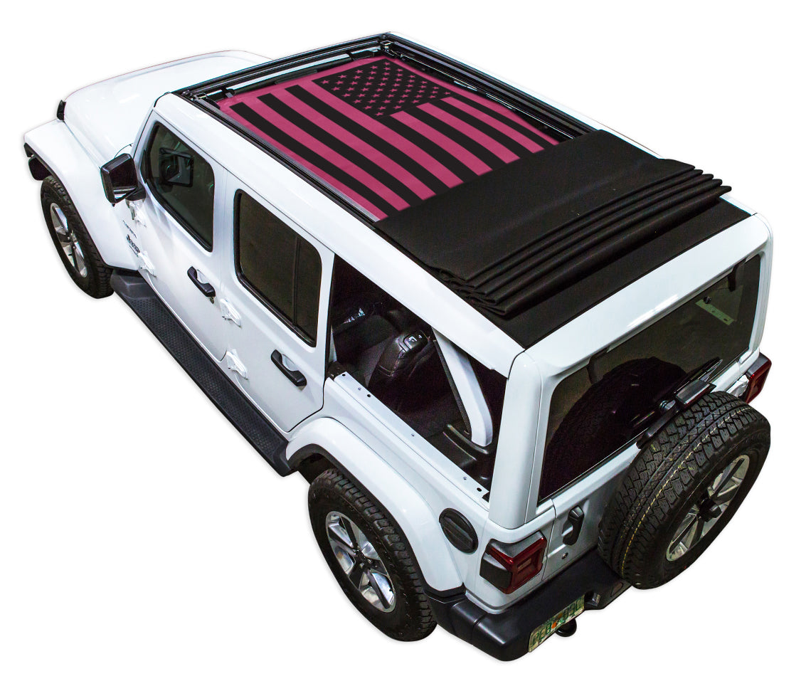 Jeep Wrangler JLU Sky One Touch Power Top Sun Shade Stock Printed Shade Top (2018–2026)