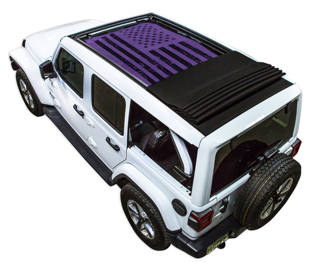 Jeep Wrangler JLU Sky One Touch Power Top Sun Shade Stock Printed Shade Top (2018–2026)