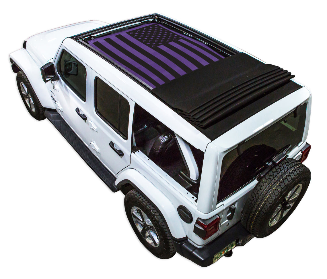 Jeep Wrangler JLU Sky One Touch Power Top Sun Shade Stock Printed Shade Top (2018–2026)