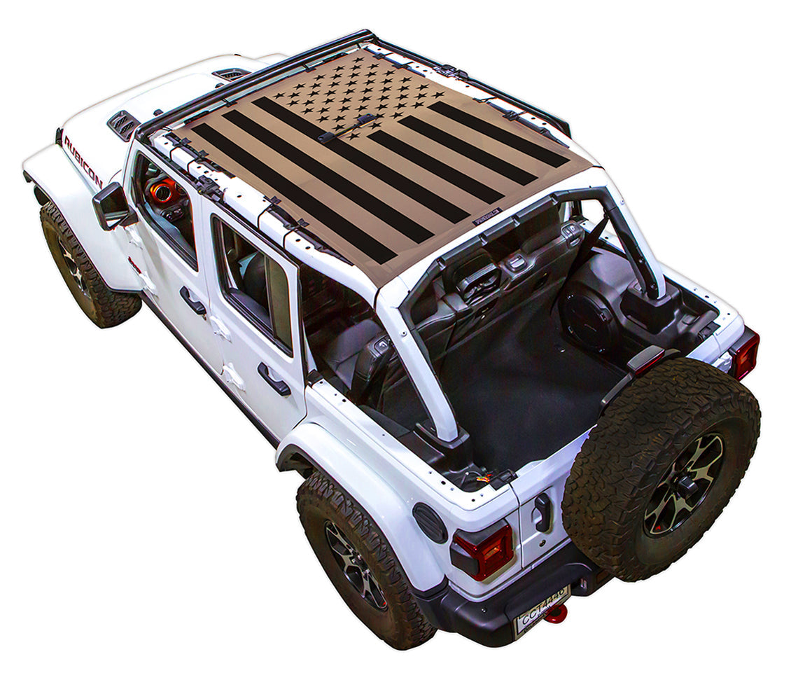 Jeep Wrangler JLU 4-Door Sun Shade Stock Printed Shade Top (2018–2026)