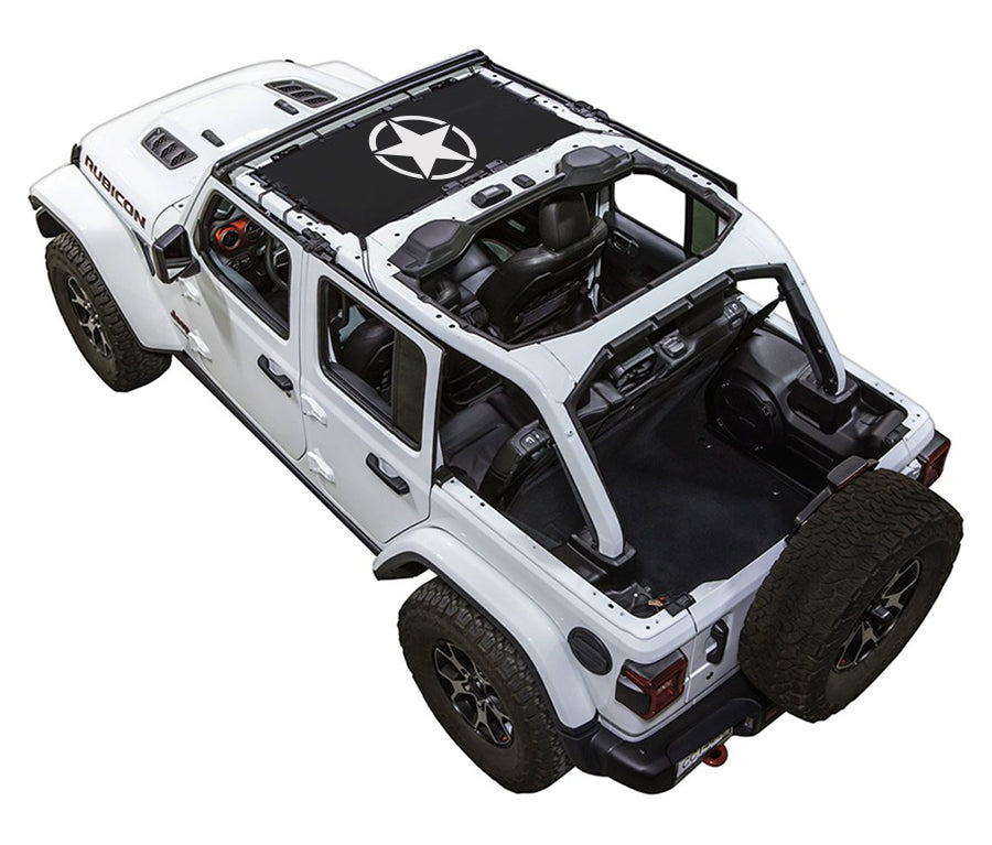 Jeep Wrangler JLU 4-Door Sun Shade Stock Printed Shade Top (2018–2026)