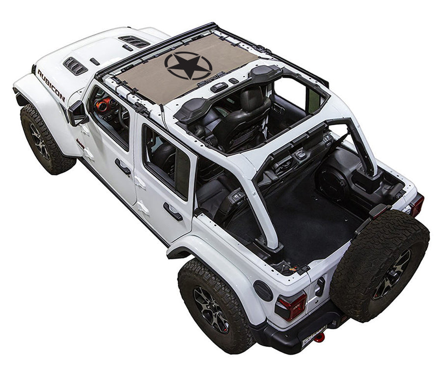 Jeep Wrangler JLU 4-Door Sun Shade Stock Printed Shade Top (2018–2026)