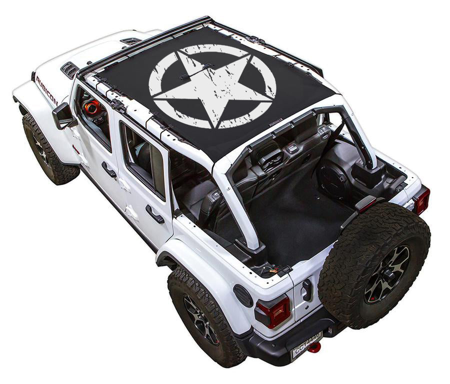 Jeep Wrangler JLU 4-Door Sun Shade Stock Printed Shade Top (2018–2026)
