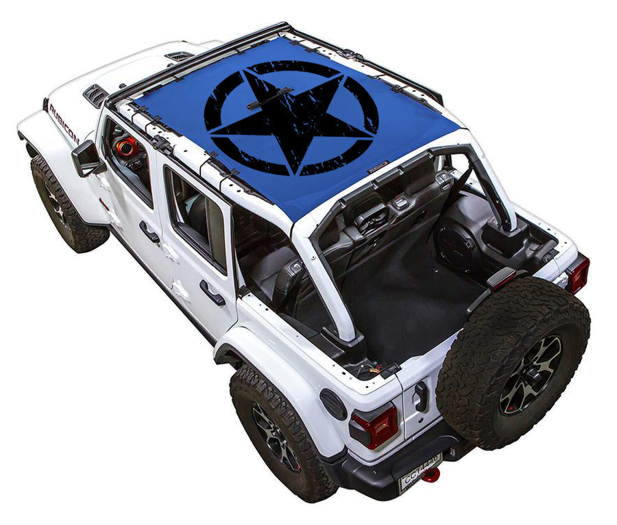 Jeep Wrangler JLU 4-Door Sun Shade Stock Printed Shade Top (2018–2026)