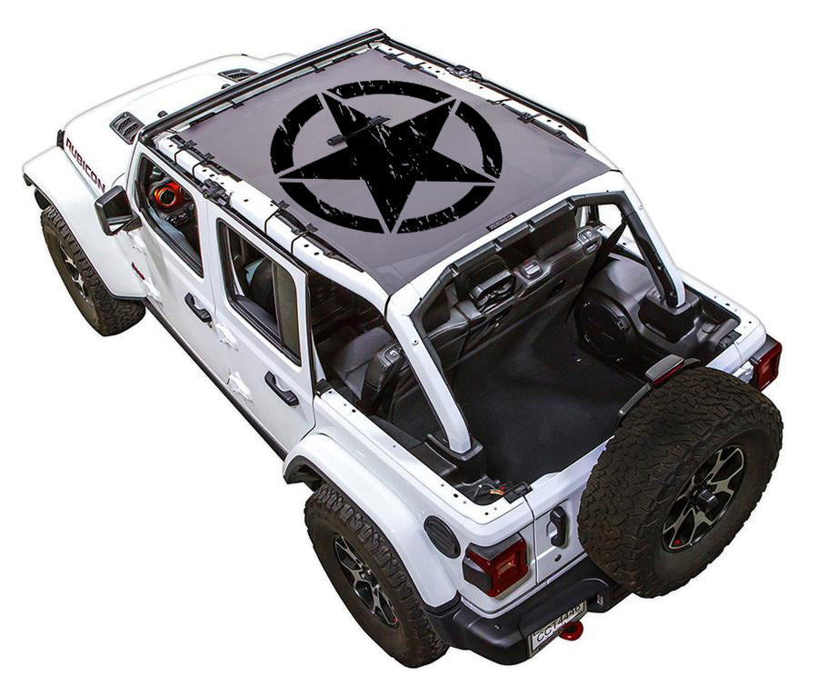 Jeep Wrangler JLU 4-Door Sun Shade Stock Printed Shade Top (2018–2026)