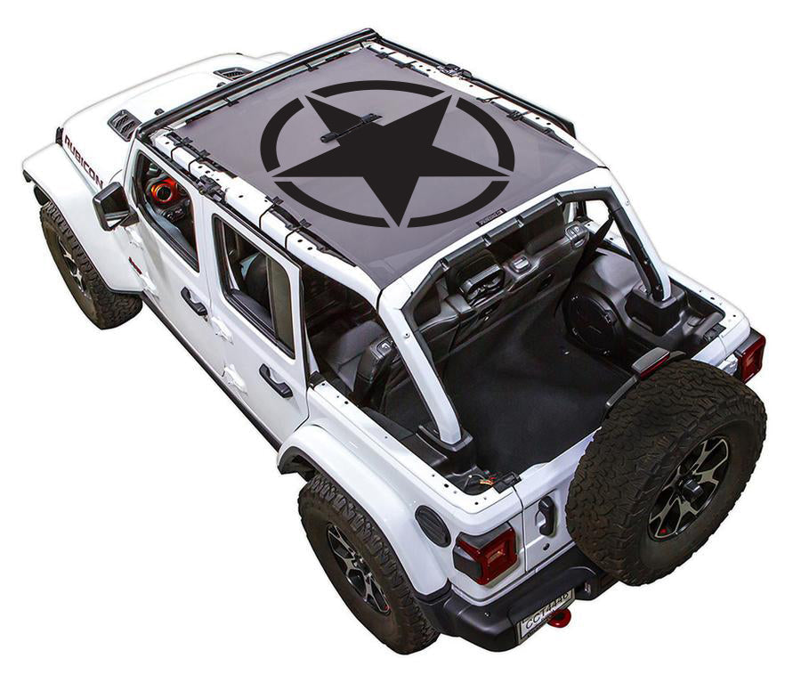 Jeep Wrangler JLU 4-Door Sun Shade Stock Printed Shade Top (2018–2026)