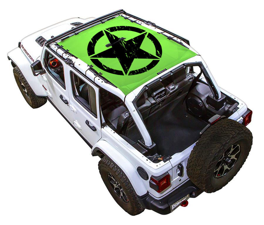 Jeep Wrangler JLU 4-Door Sun Shade Stock Printed Shade Top (2018–2026)