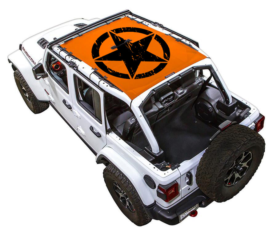 Jeep Wrangler JLU 4-Door Sun Shade Stock Printed Shade Top (2018–2026)
