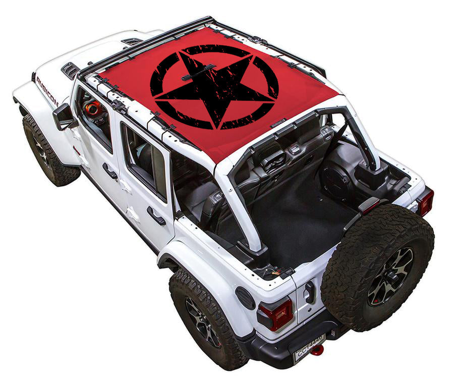 Jeep Wrangler JLU 4-Door Sun Shade Stock Printed Shade Top (2018–2026)