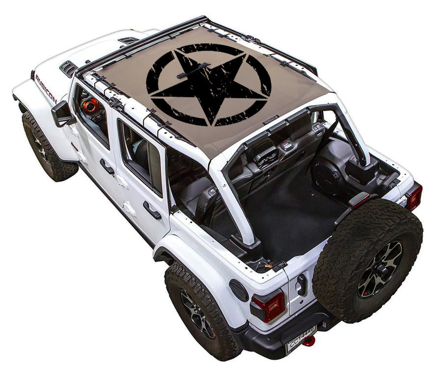 Jeep Wrangler JLU 4-Door Sun Shade Stock Printed Shade Top (2018–2026)