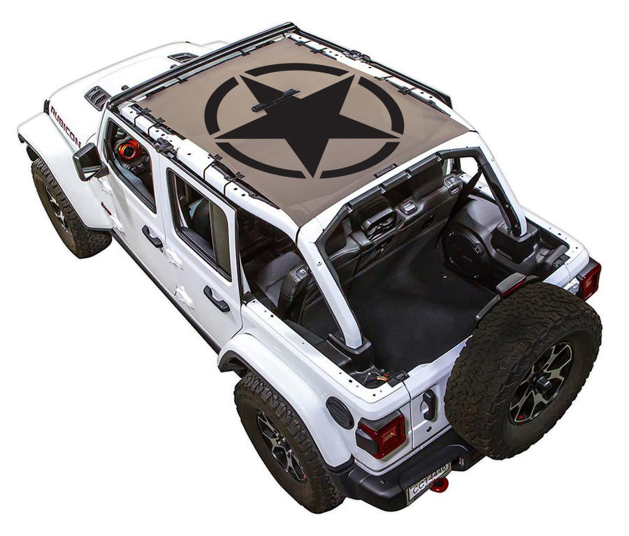 Jeep Wrangler JLU 4-Door Sun Shade Stock Printed Shade Top (2018–2026)