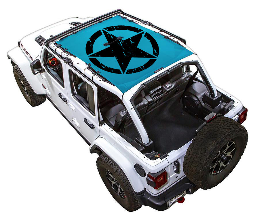 Jeep Wrangler JLU 4-Door Sun Shade Stock Printed Shade Top (2018–2026)