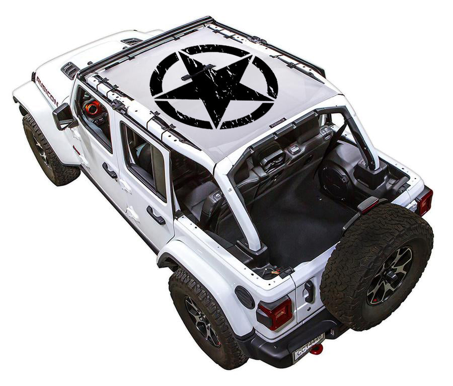 Jeep Wrangler JLU 4-Door Sun Shade Stock Printed Shade Top (2018–2026)