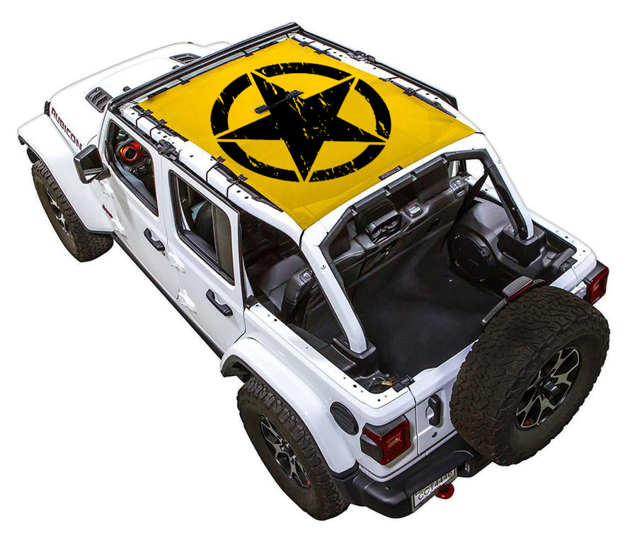 Jeep Wrangler JLU 4-Door Sun Shade Stock Printed Shade Top (2018–2026)