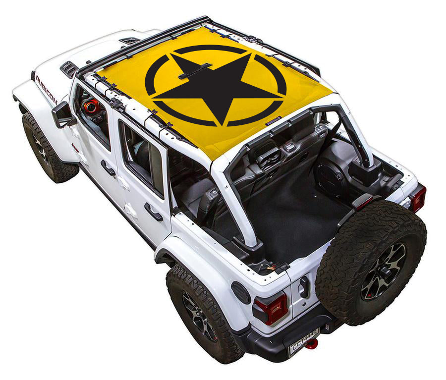 Jeep Wrangler JLU 4-Door Sun Shade Stock Printed Shade Top (2018–2026)