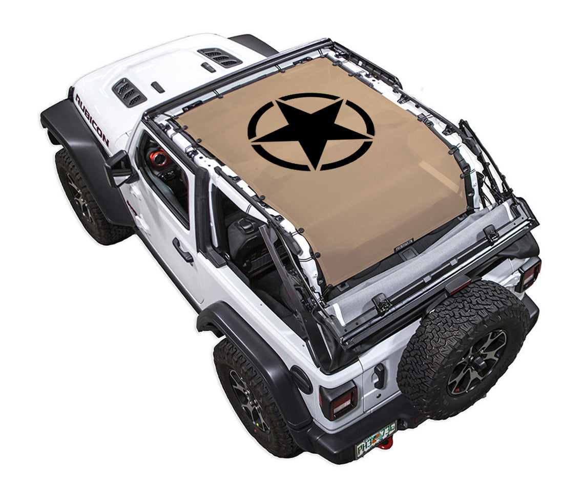 Jeep Wrangler JL 2-Door Sun Shade Stock Printed Shade Top (2018–2026)