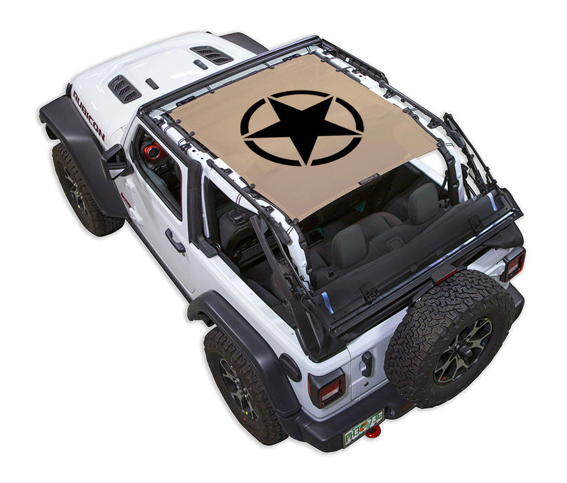 Jeep Wrangler JL 2-Door Sun Shade Stock Printed Shade Top (2018–2026)