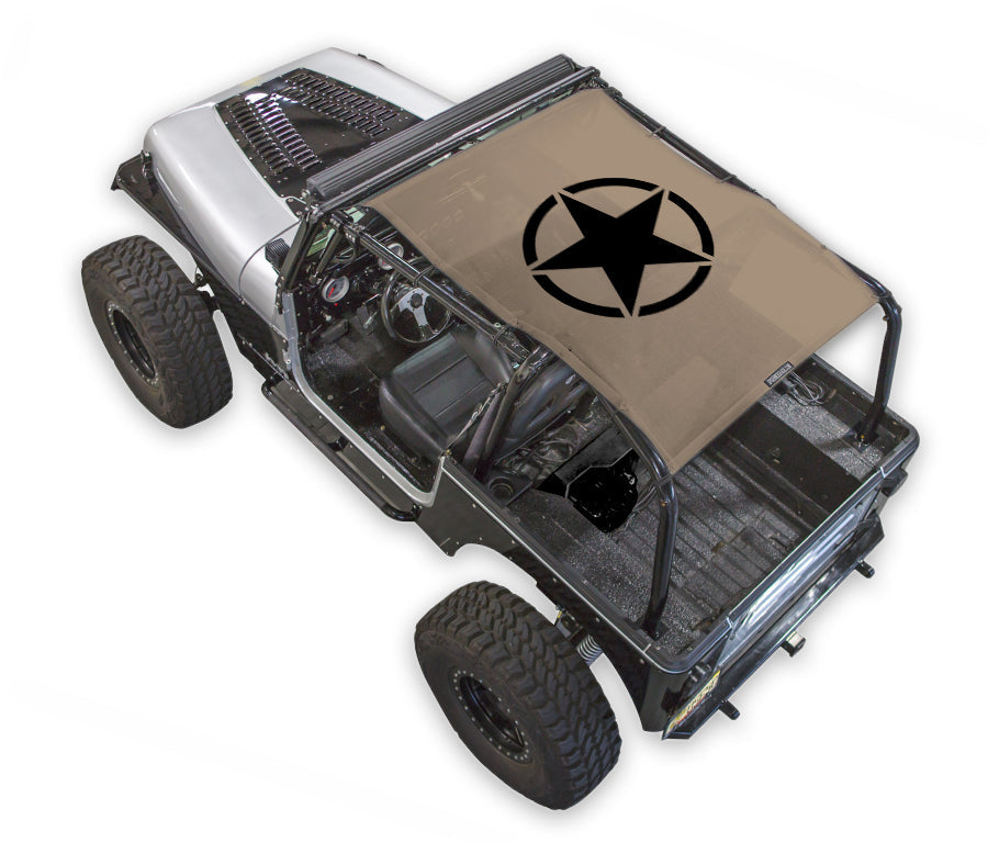 Jeep Wrangler YJ Sun Shade Stock Printed Shade Top (1987–1996)