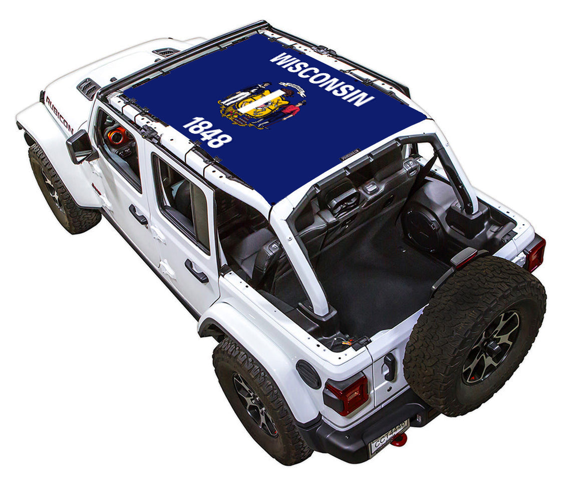 Jeep Wrangler JLU 4-Door Sun Shade Stock Printed Shade Top (2018–2026)