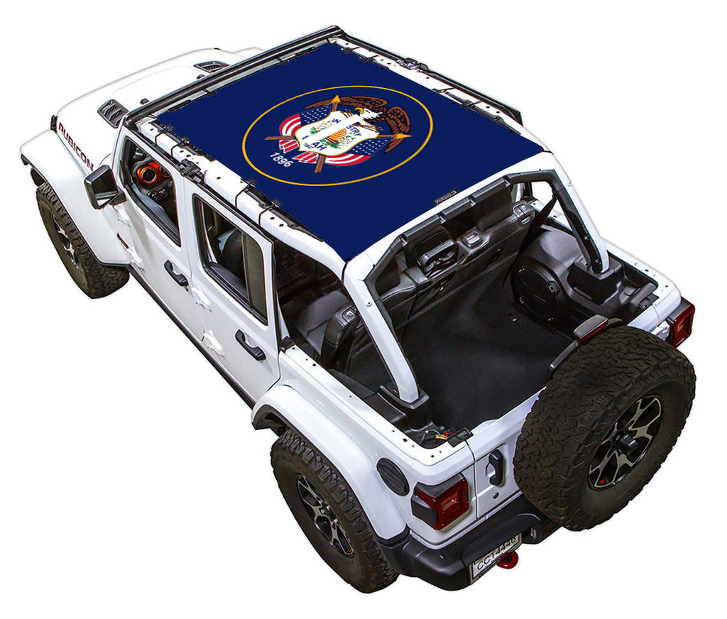 Jeep Wrangler JLU 4-Door Sun Shade Stock Printed Shade Top (2018–2026)