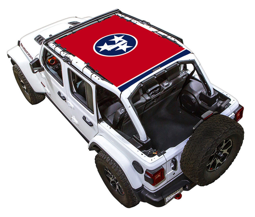 Jeep Wrangler JLU 4-Door Sun Shade Stock Printed Shade Top (2018–2026)
