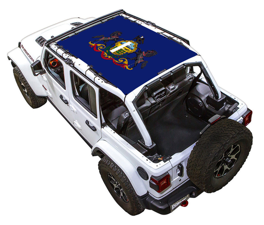 Jeep Wrangler JLU 4-Door Sun Shade Stock Printed Shade Top (2018–2026)