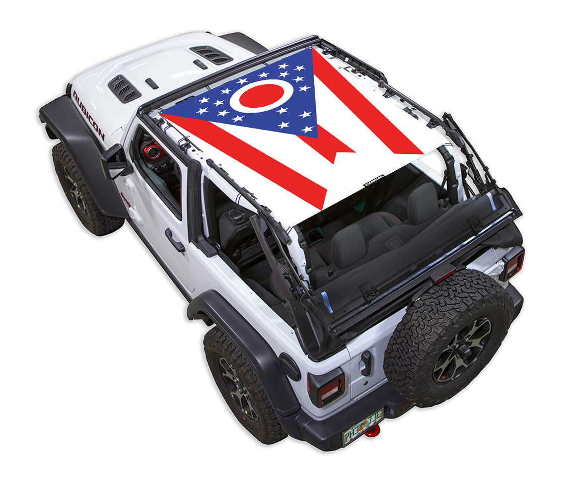 Jeep Wrangler JL 2-Door Sun Shade Stock Printed Shade Top (2018–2026)