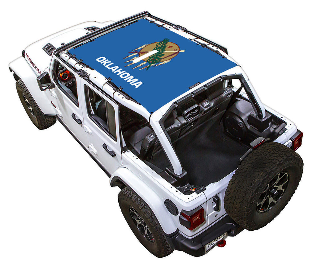 Jeep Wrangler JLU 4-Door Sun Shade Stock Printed Shade Top (2018–2026)