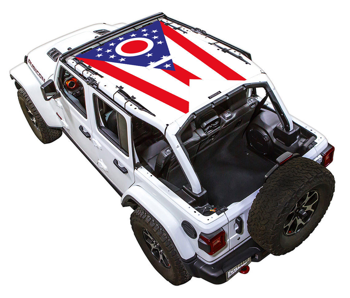 Jeep Wrangler JLU 4-Door Sun Shade Stock Printed Shade Top (2018–2026)