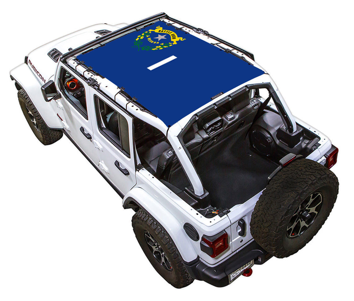 Jeep Wrangler JLU 4-Door Sun Shade Stock Printed Shade Top (2018–2026)
