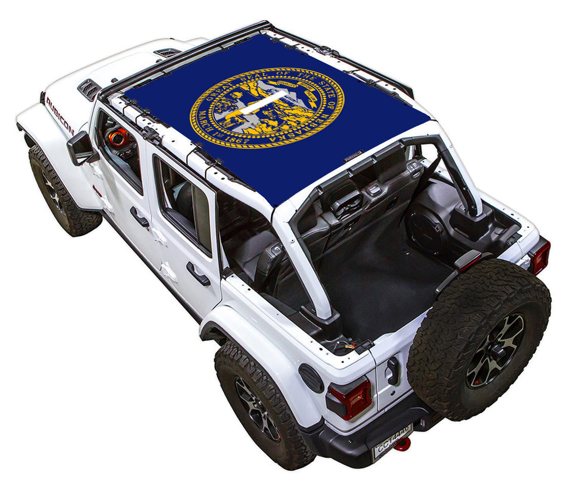 Jeep Wrangler JLU 4-Door Sun Shade Stock Printed Shade Top (2018–2026)