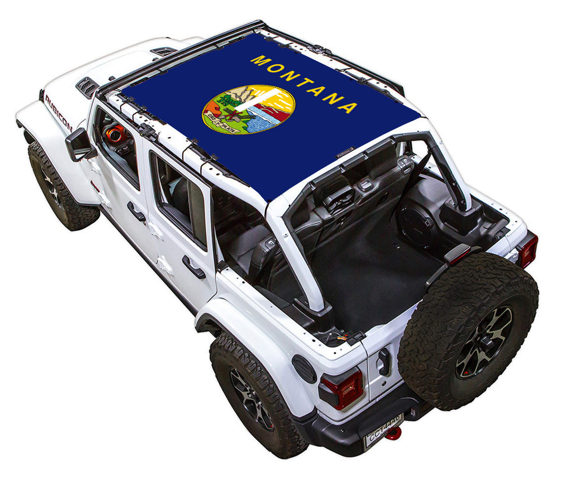 Jeep Wrangler JLU 4-Door Sun Shade Stock Printed Shade Top (2018–2026)