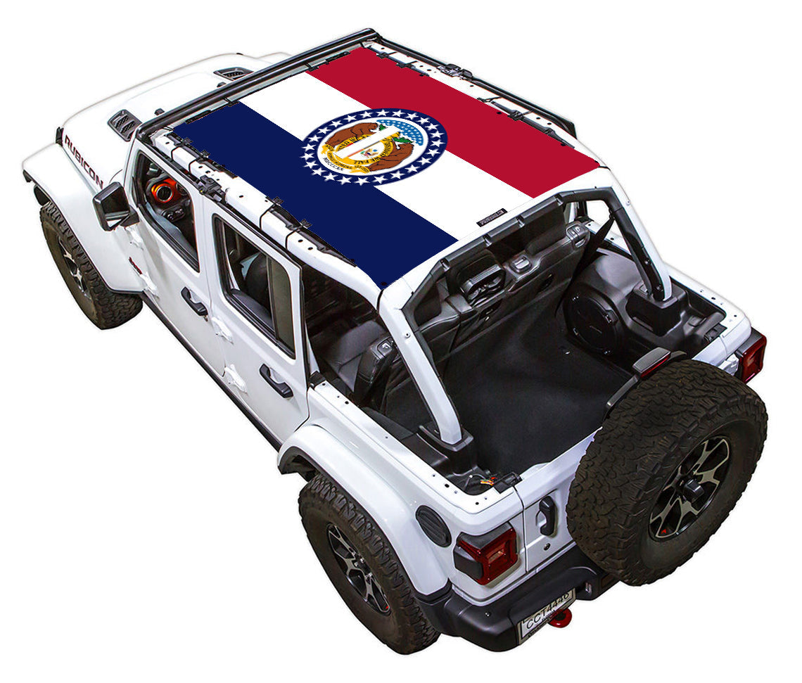 Jeep Wrangler JLU 4-Door Sun Shade Stock Printed Shade Top (2018–2026)