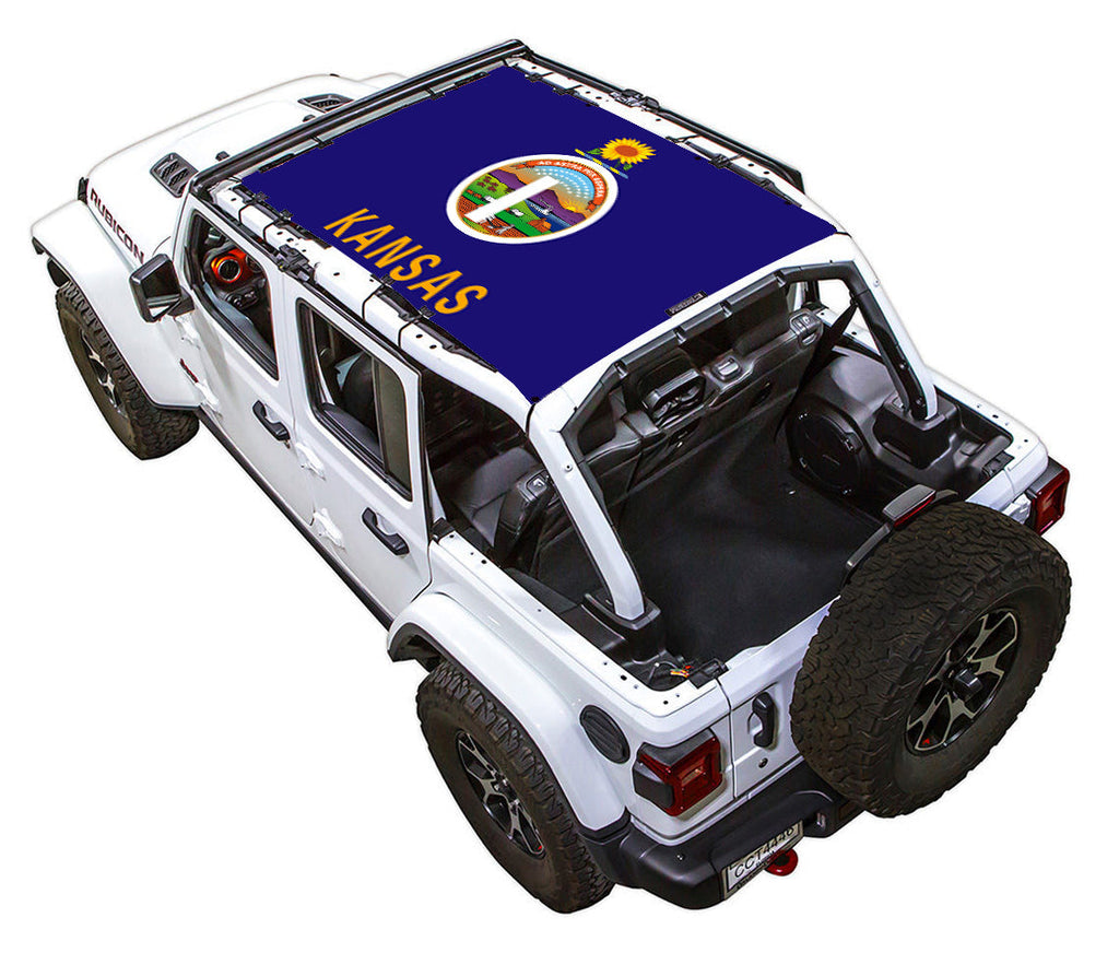 Jeep Wrangler JLU 4-Door Sun Shade Stock Printed Shade Top (2018–2026)