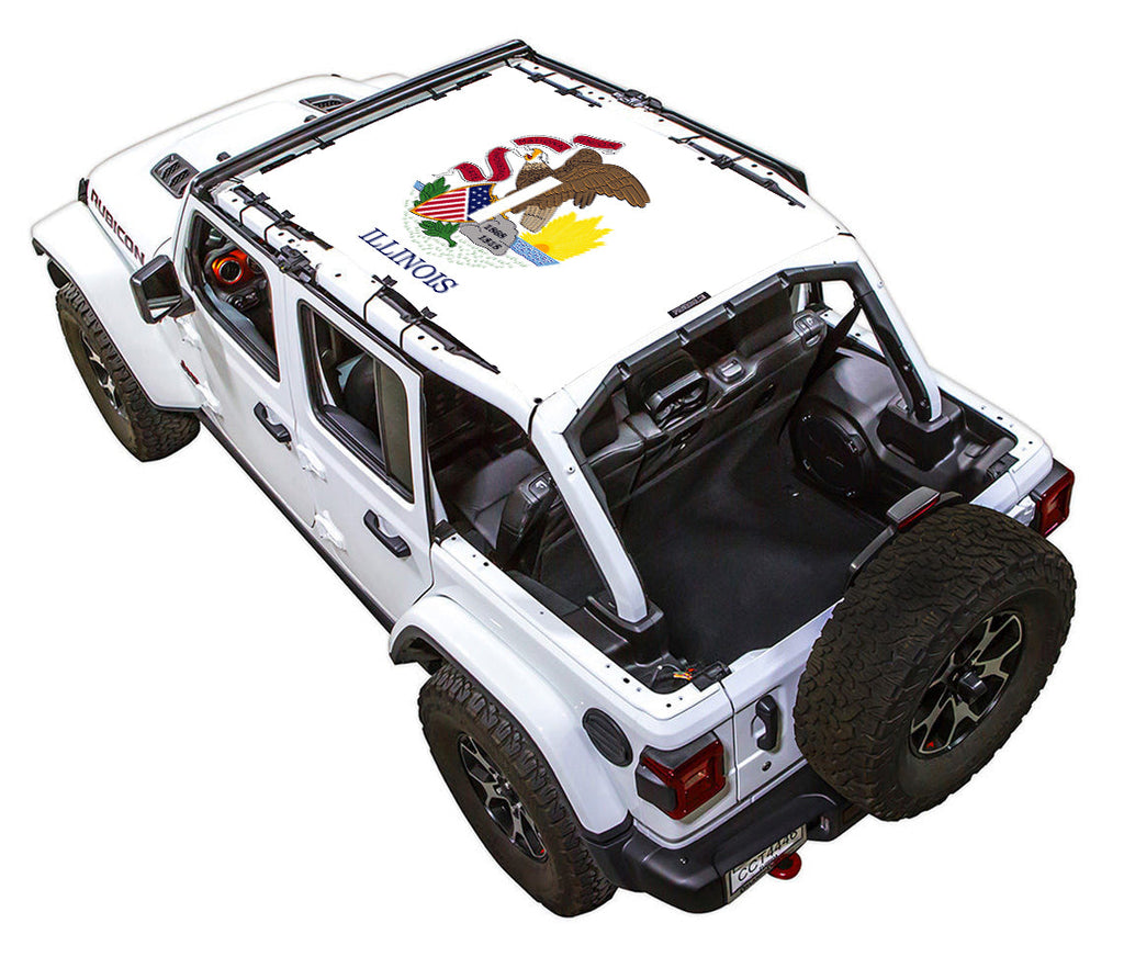 Jeep Wrangler JLU 4-Door Sun Shade Stock Printed Shade Top (2018–2026)